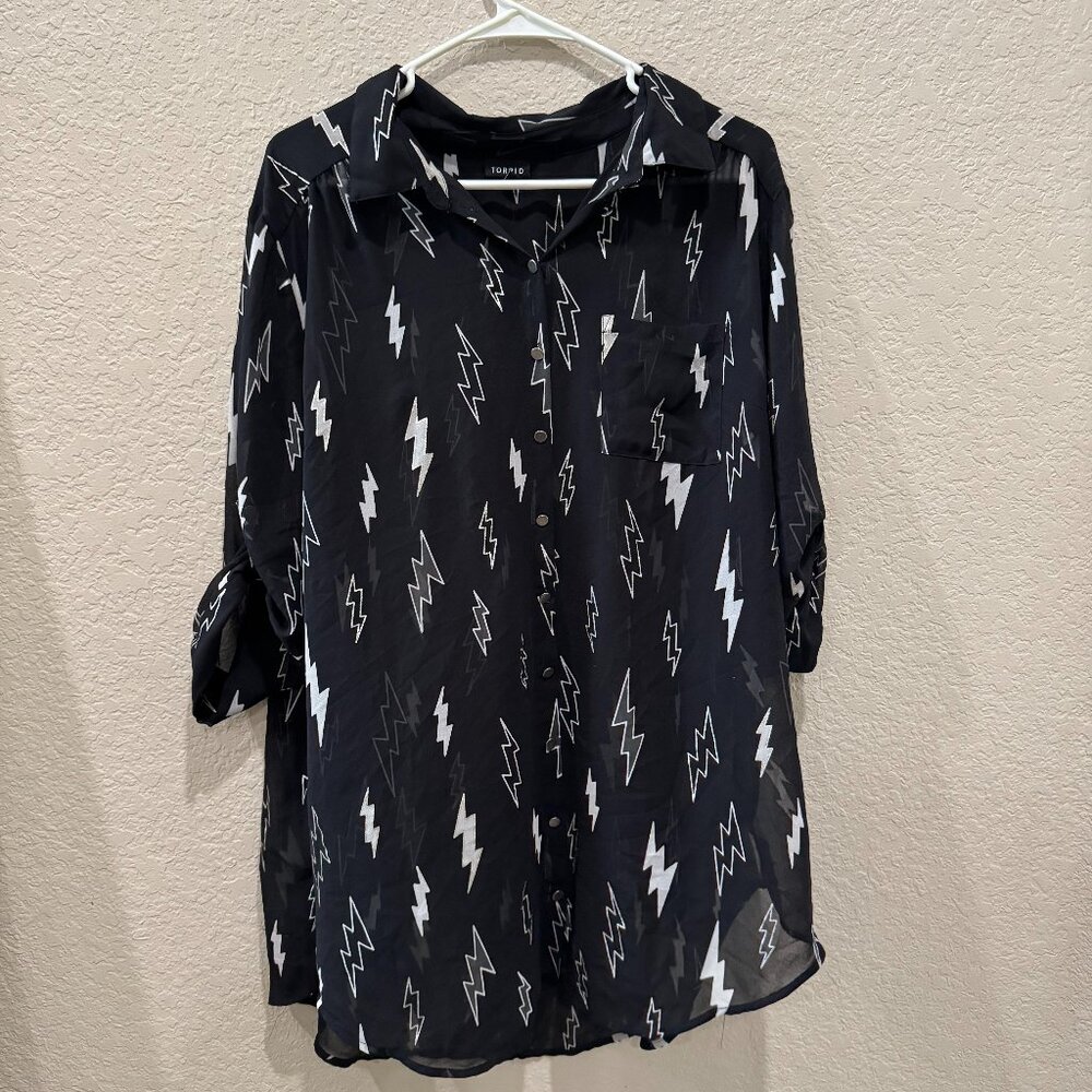 Torrid sheer lightning blouse